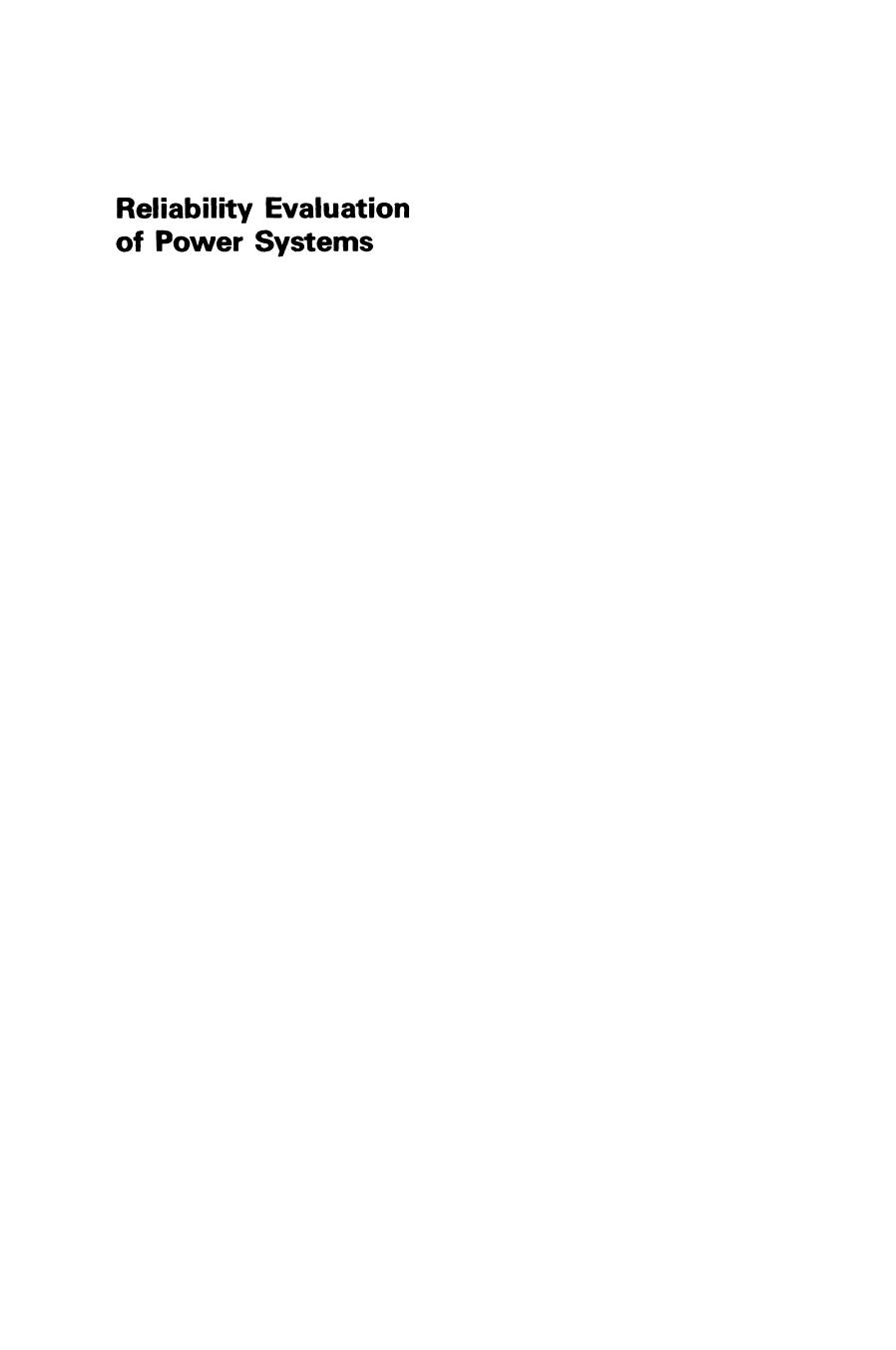 Reliability Evaluation of Power Systems by unknow