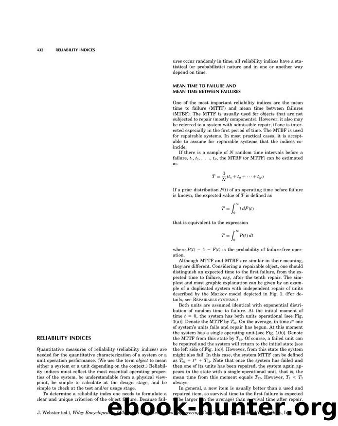 Reliability Indices". In: Wiley Encyclopedia of Electrical and Electronics Engineering by Unknown
