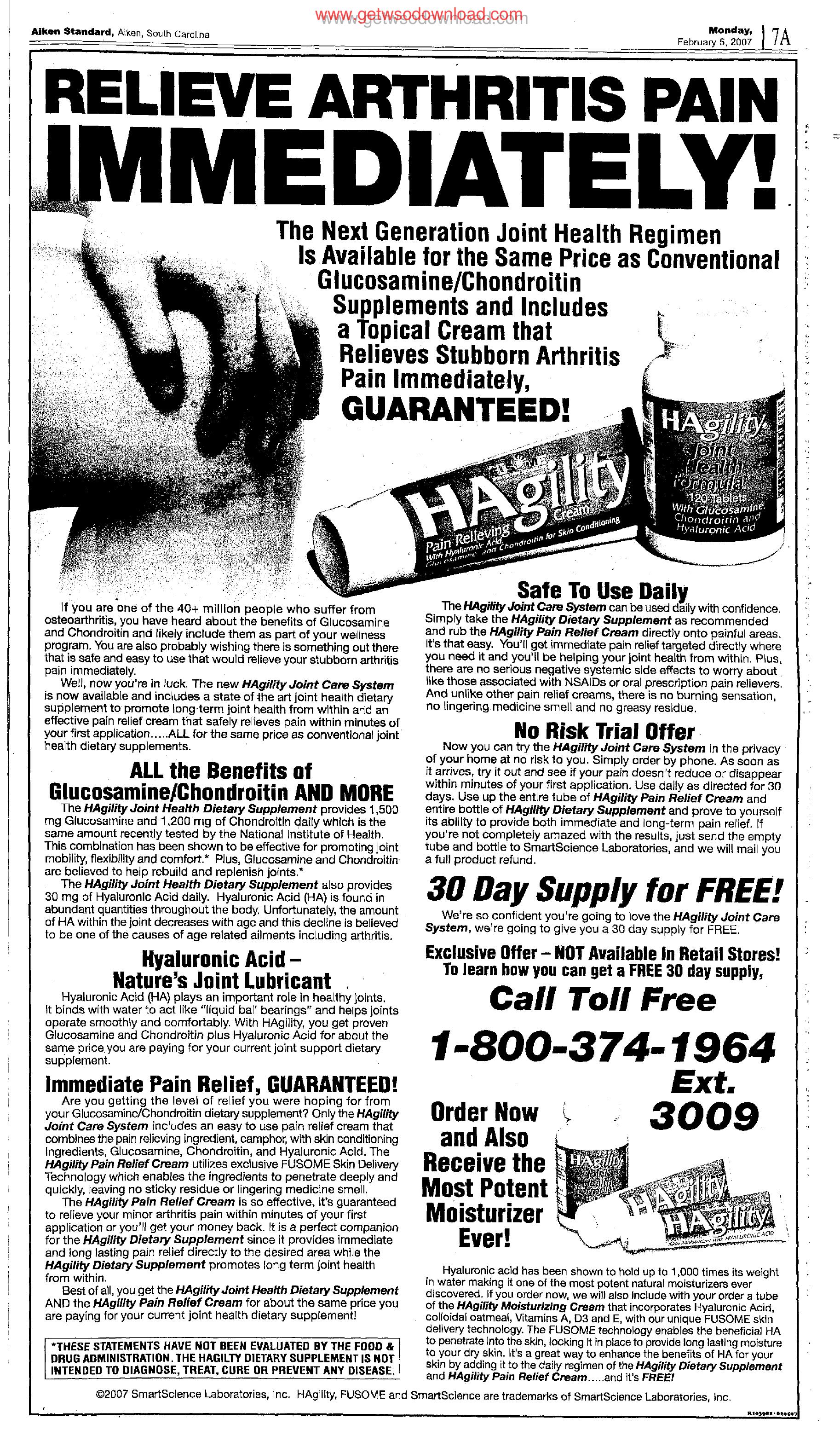 Relieve Arthritis Pain Immediately by Copyright 2007 Heritage Microfilm Inc. and Newspaperarchive.com