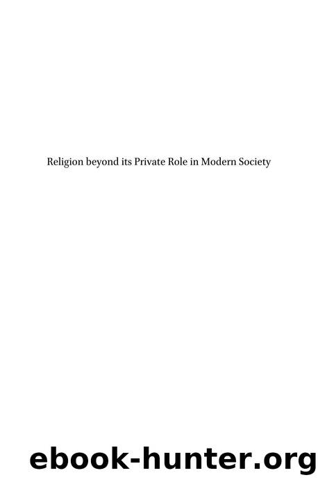 Religion Beyond Its Private Role in Modern Society by Wim Hofstee; A. van der Kooij