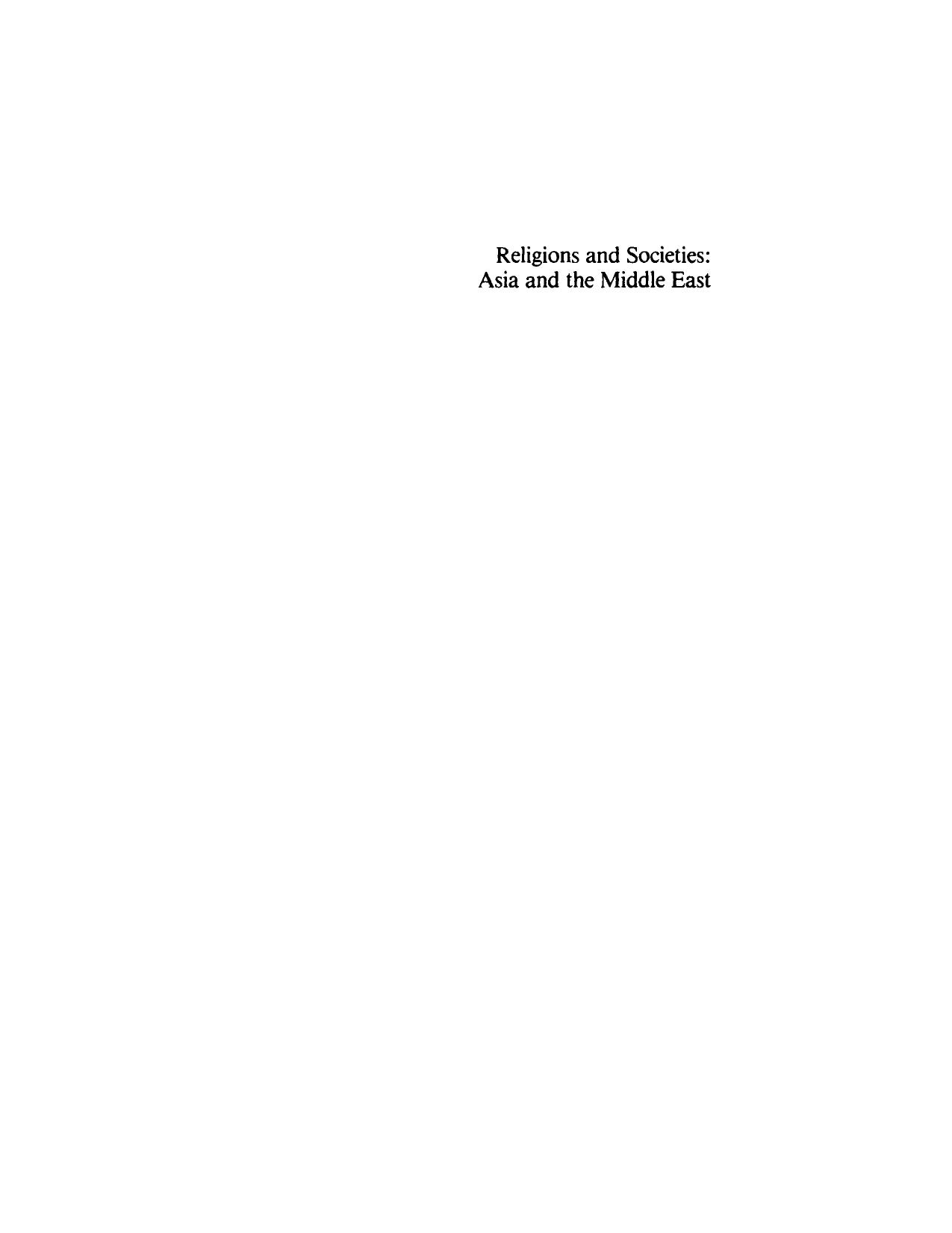Religion and Societies: Asia and the Middle East by Carlo Caldarola (editor)