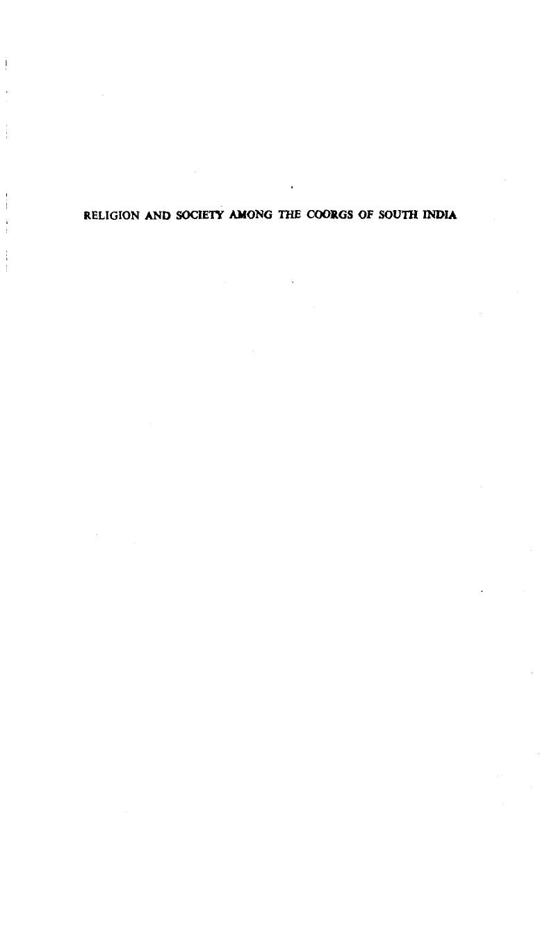 Religion and Society Among the Coorgs of South India by Mysore Narasimhachar Srinivas