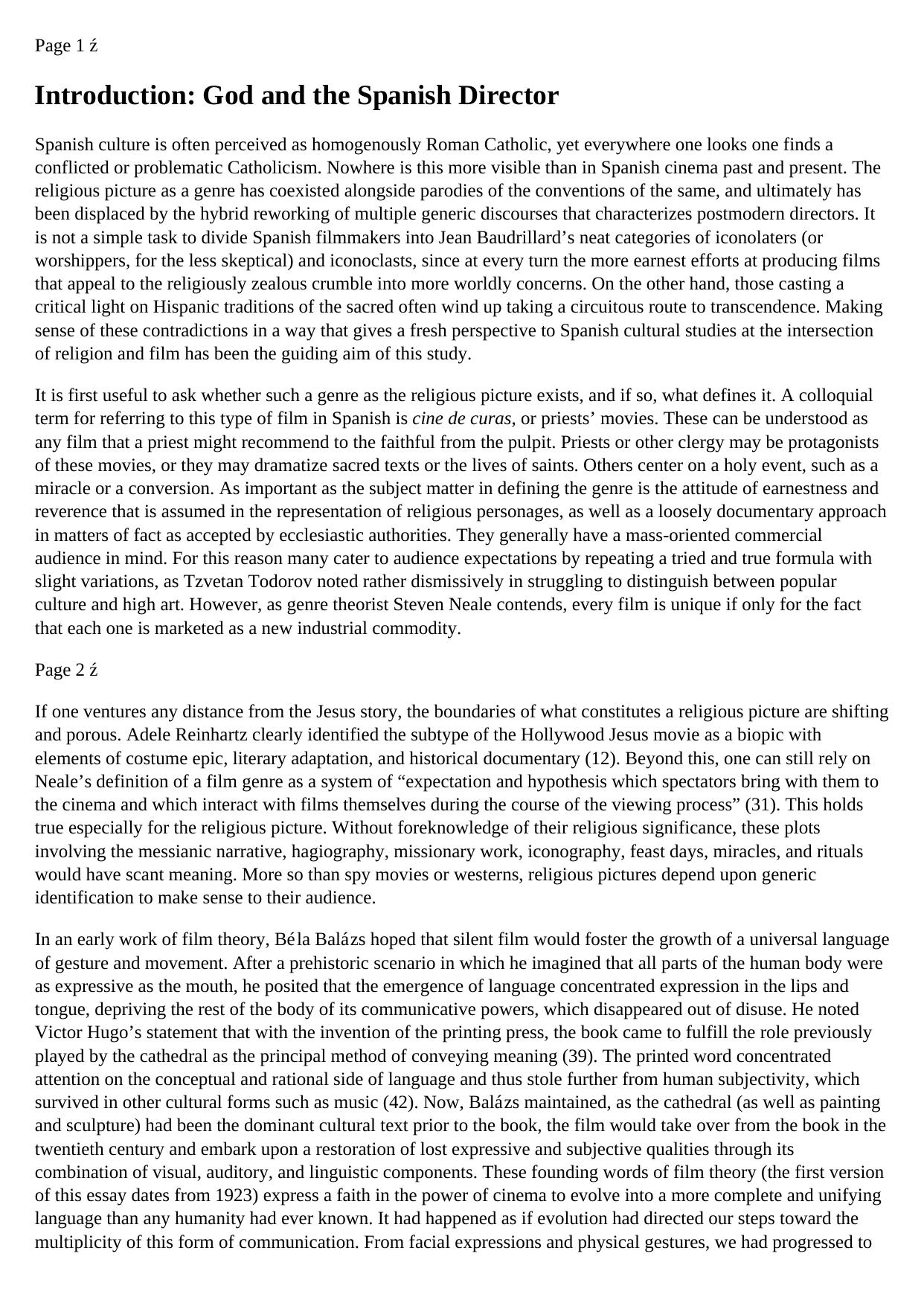 Religion and Spanish Film: Luis BuÃ±uel, the Franco Era, and Contemporary Directors by coll