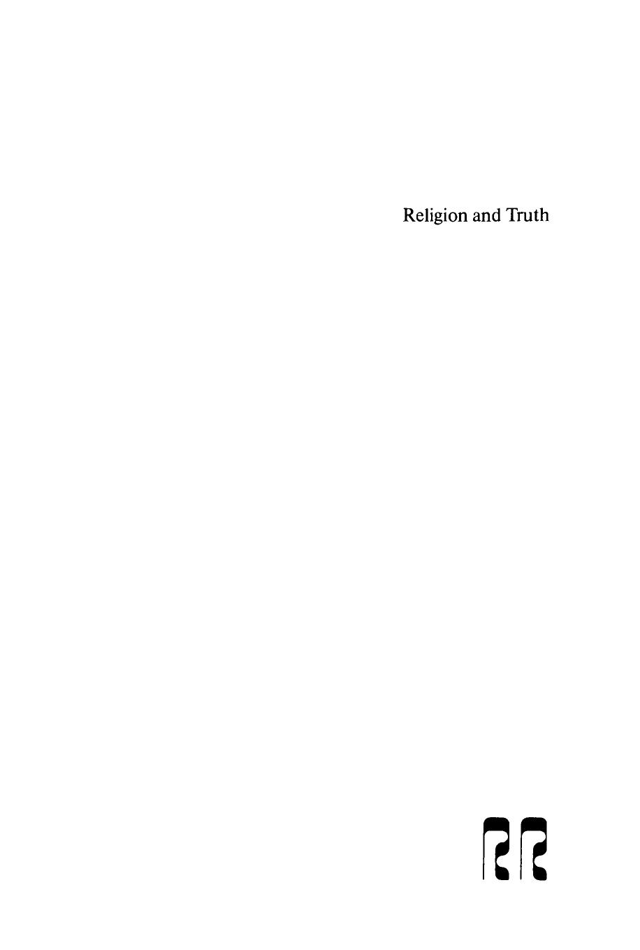 Religion and Truth by Donald Wiebe