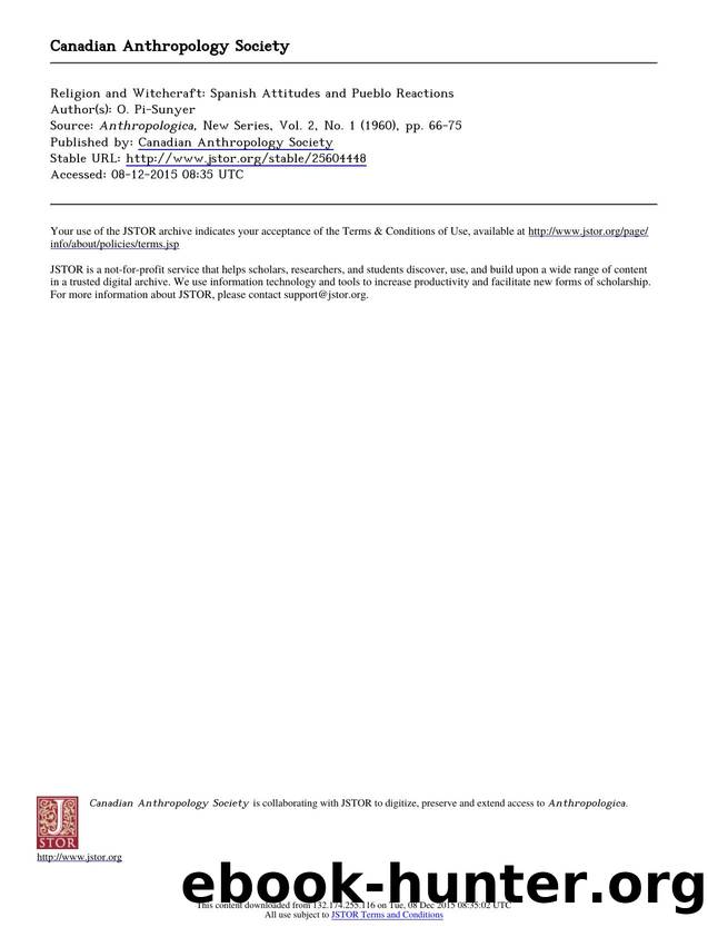 Religion and Witchcraft by Spanish Attitudes & Pueblo Reactions