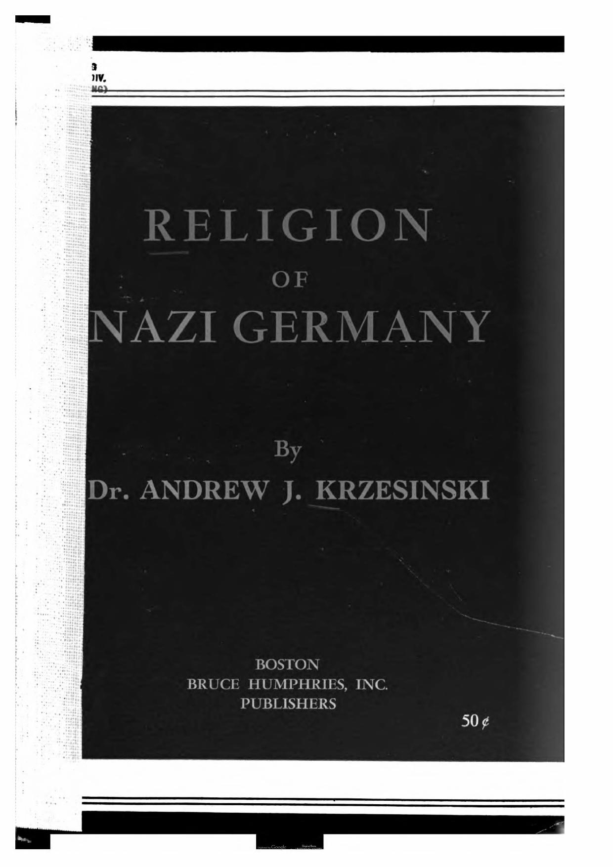Religion of Nazi Germany (1945) by Unknown
