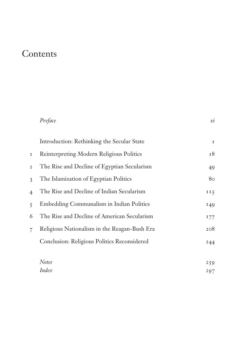 Religious Politics and Secular States: Egypt, India, and the United States by Scott W. Hibbard