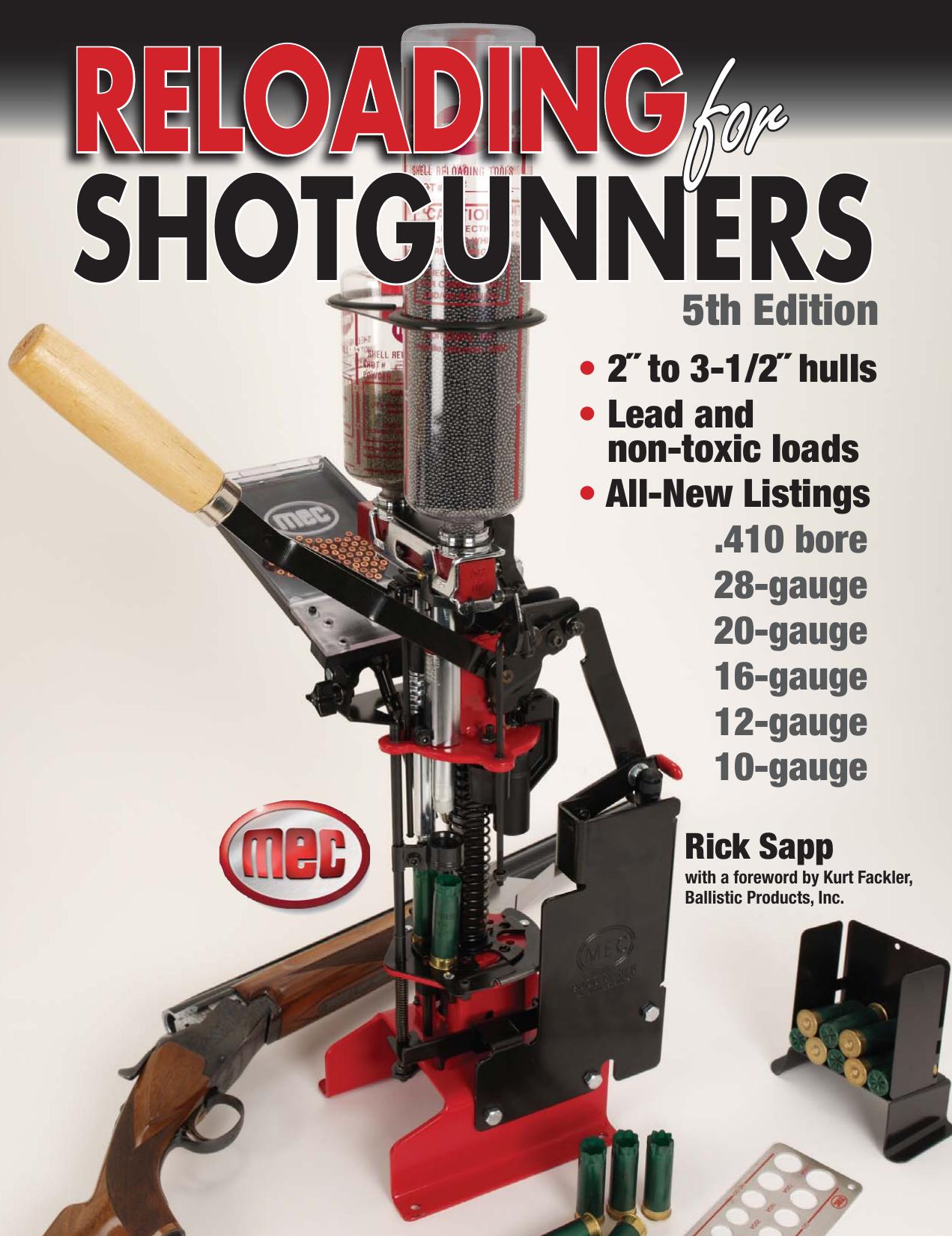 Reloading for Shotgunners by Rick Sapp
