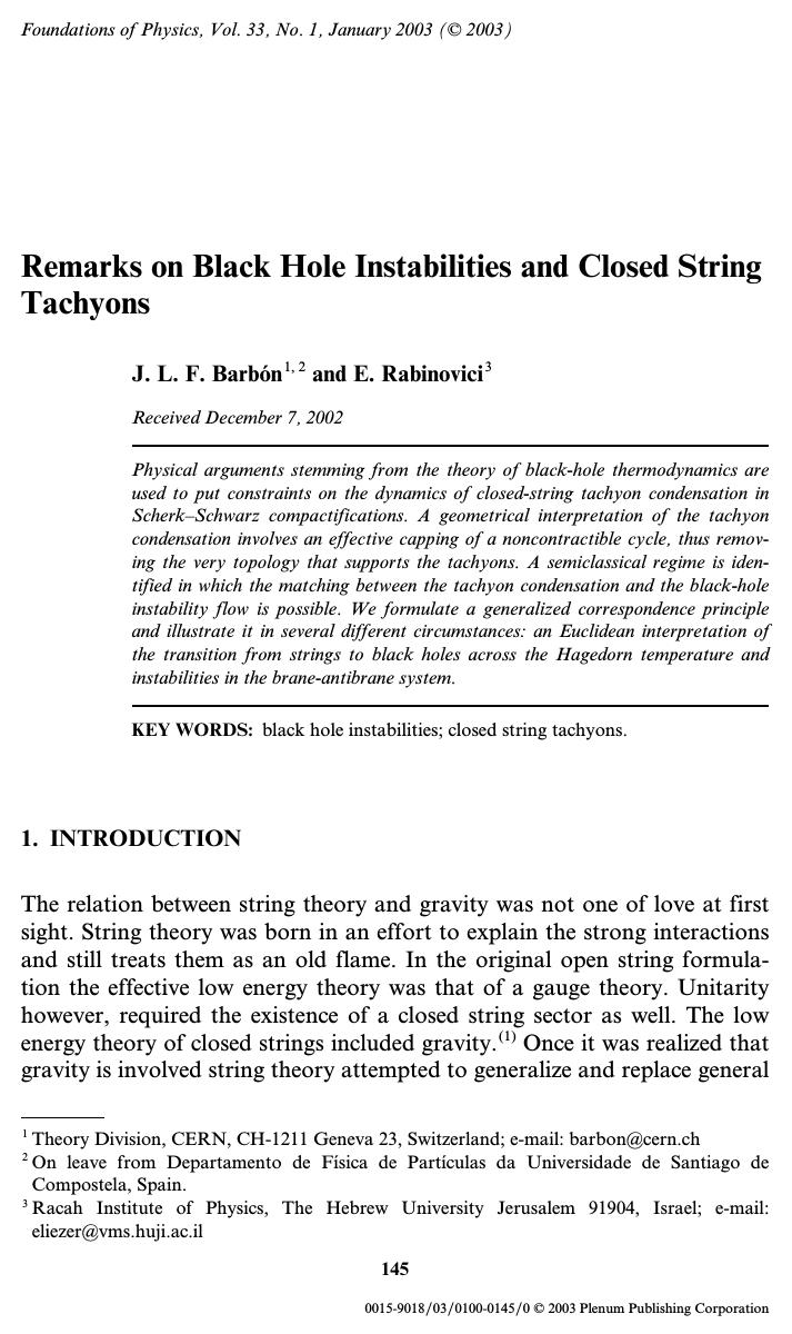 Remarks on Black Hole Instabilities and Closed String Tachyons by Unknown