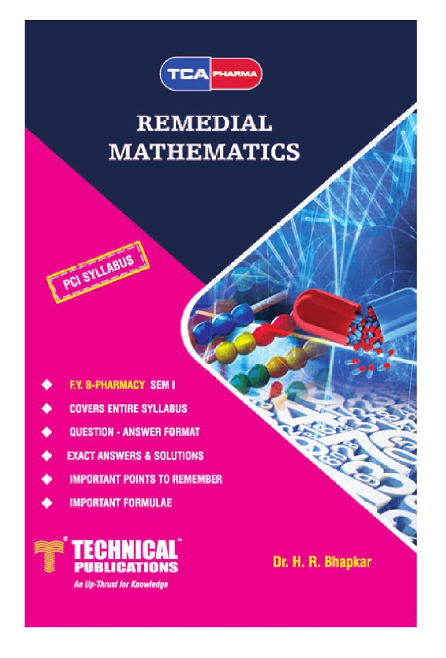 Remedial Mathematics by Dr. H. R. Bhapkar