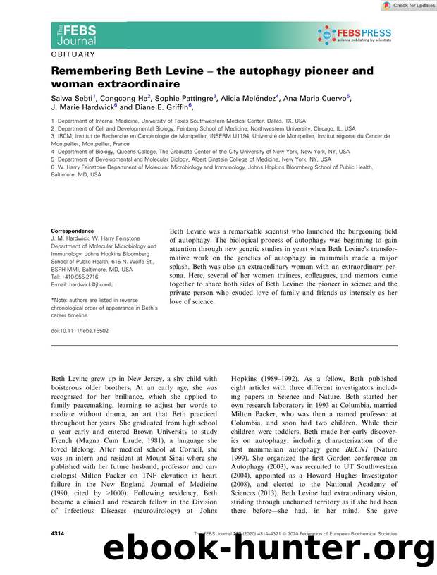 Remembering Beth Levine â the autophagy pioneer and woman extraordinaire by Unknown