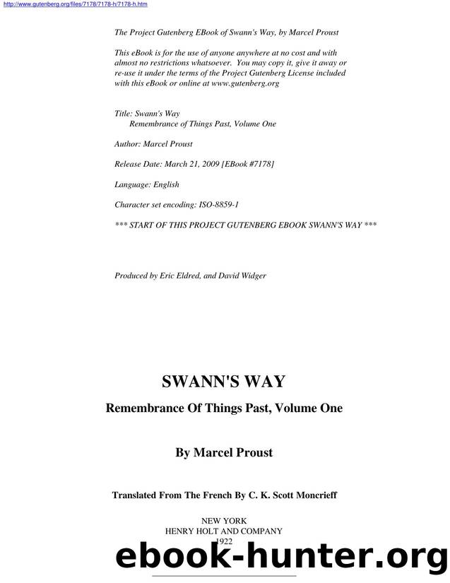 Remembrance of Things Past V1 by Marcel Proust