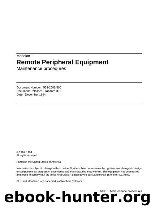 Remote Peripheral Equipment Maintenance procedures by Unknown