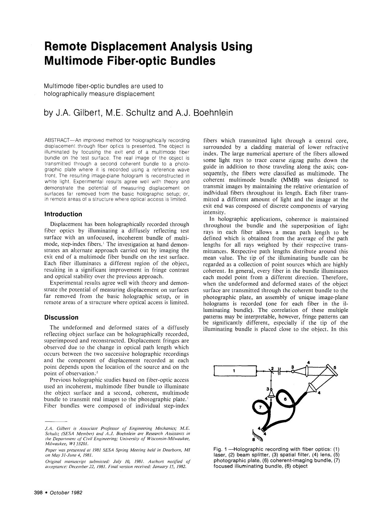 Remote displacement analysis using multimode fiber-optic bundles by Unknown
