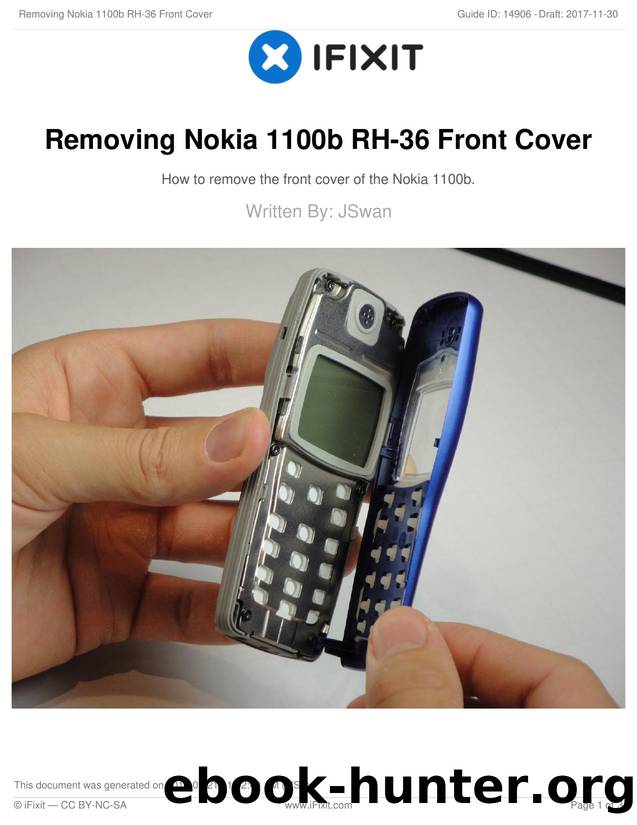 Removing Nokia 1100b RH-36 Front Cover by Unknown
