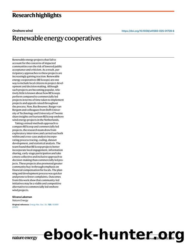 Renewable energy cooperatives by Silvana Lakeman