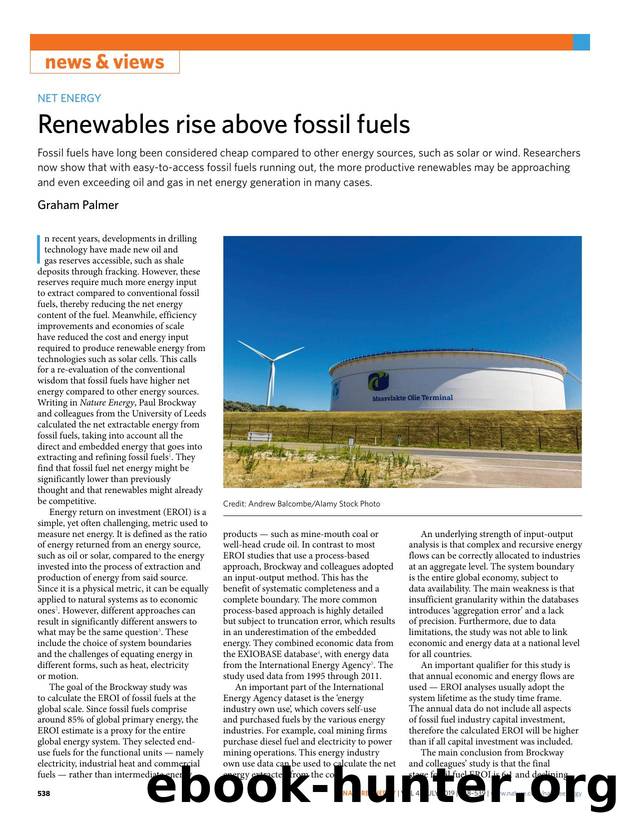 Renewables rise above fossil fuels by Graham Palmer