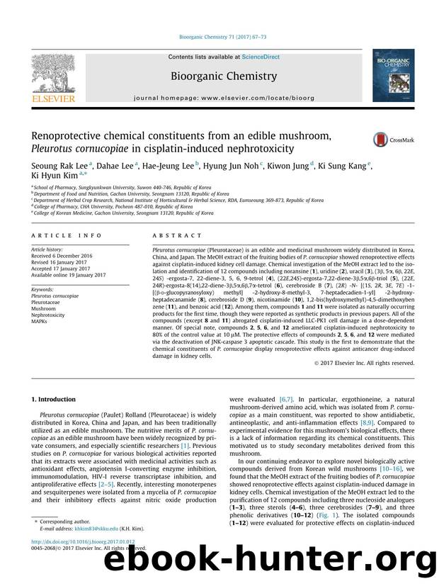 Renoprotective chemical constituents from an edible mushroom, Pleurotus cornucopiae in cisplatin-induced nephrotoxicity by Seoung Rak Lee & Dahae Lee & Hae-Jeung Lee & Hyung Jun Noh & Kiwon Jung & Ki Sung Kang & Ki Hyun Kim