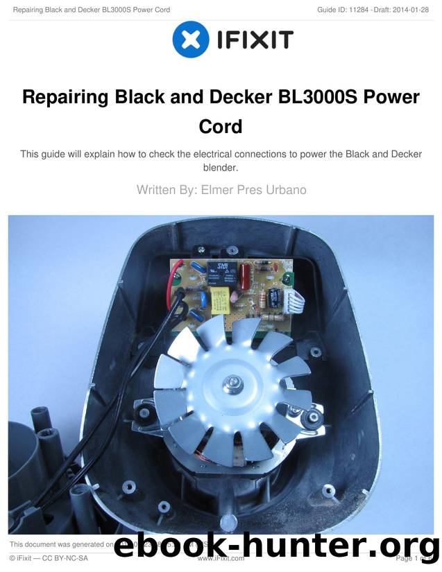 Repairing Black and Decker BL3000S Power Cord by Unknown