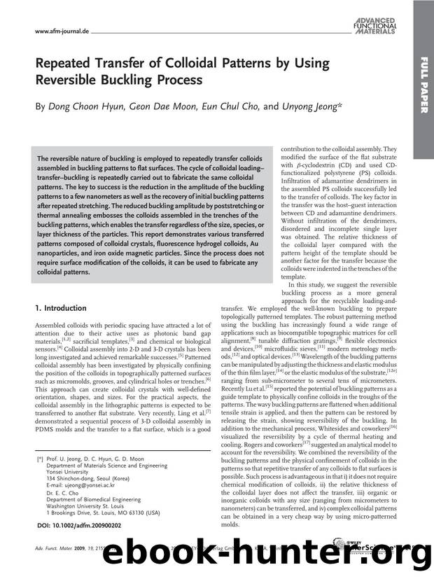 Repeated Transfer of Colloidal Patterns by Using Reversible Buckling Process by Unknown