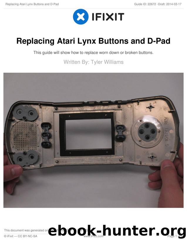 Replacing Atari Lynx Buttons and D-Pad by Unknown