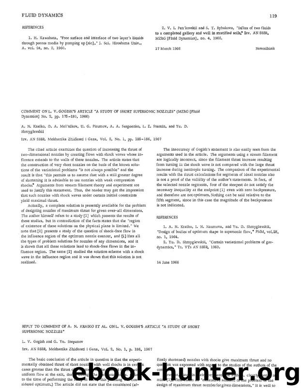 Reply to comment of A. N. Kraiko et al. on L. V. Gogish's article “a study of short supersonic nozzles” by Unknown