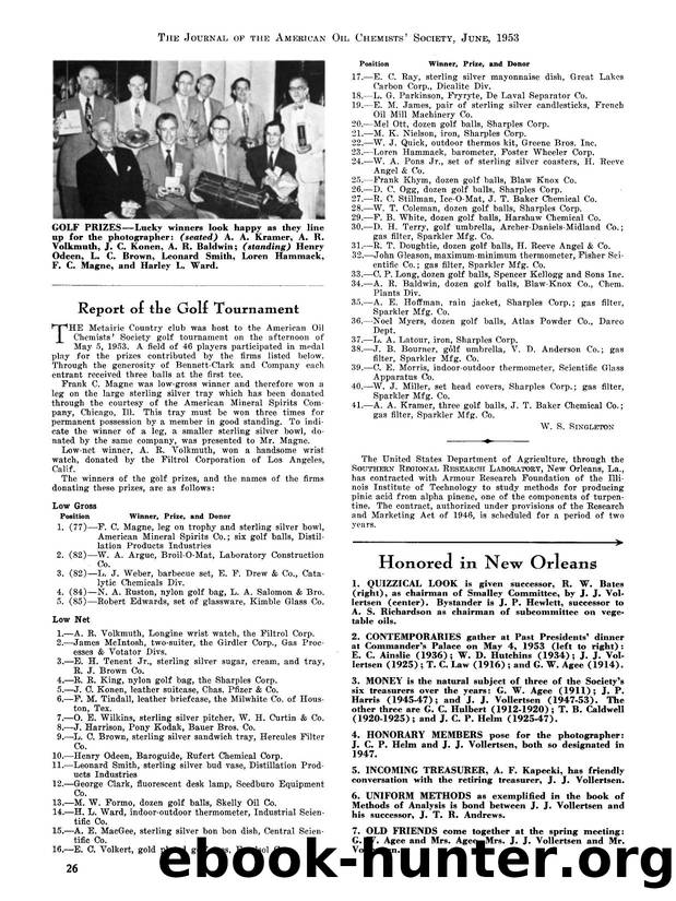 Report of the golf tournament by Unknown
