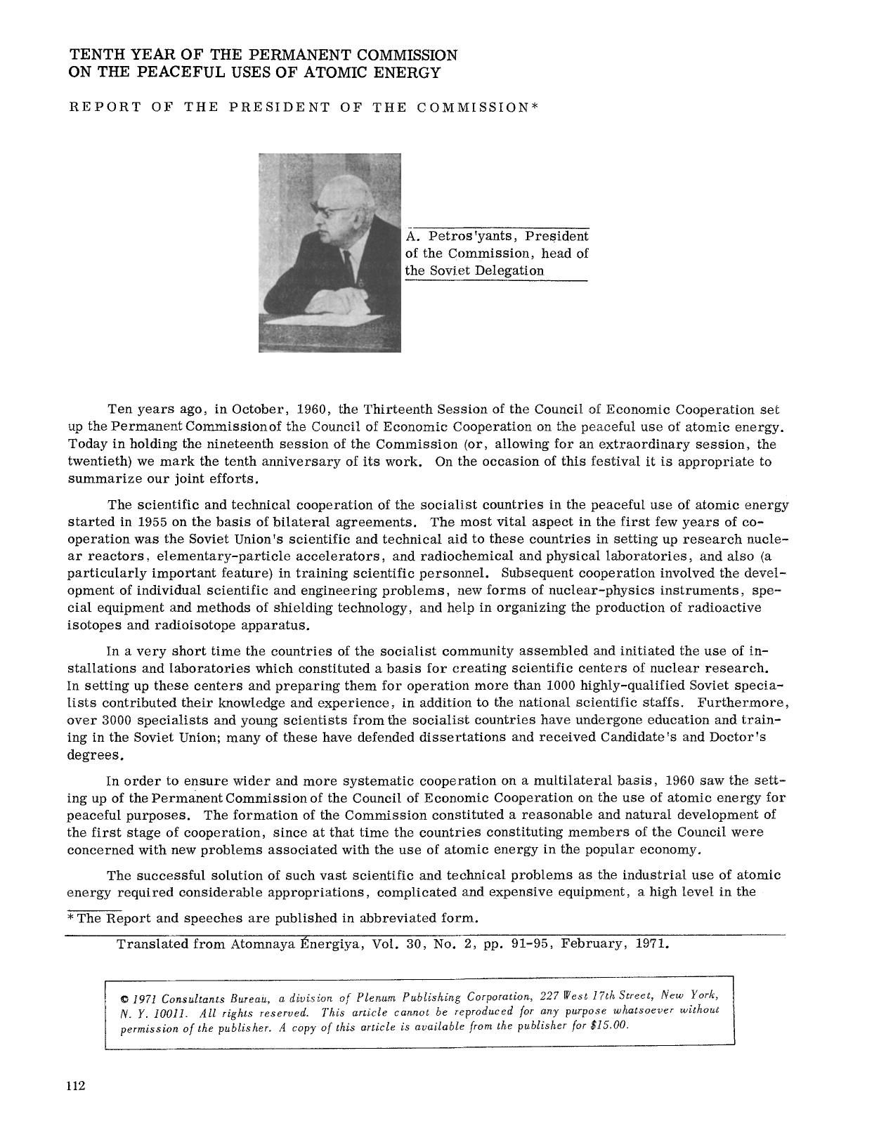 Report of the president of the commission by Unknown