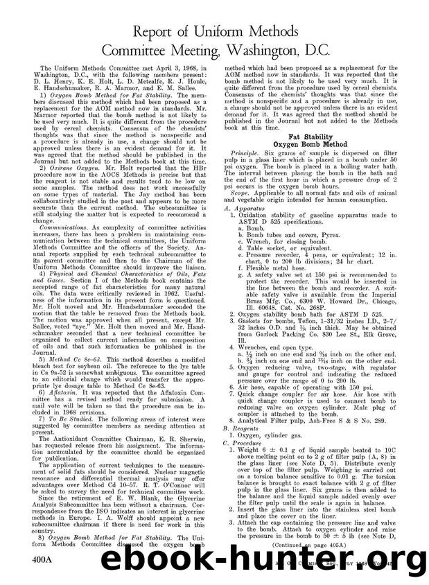 Report of uniform methods committee meeting, Washington, D.C. by Unknown