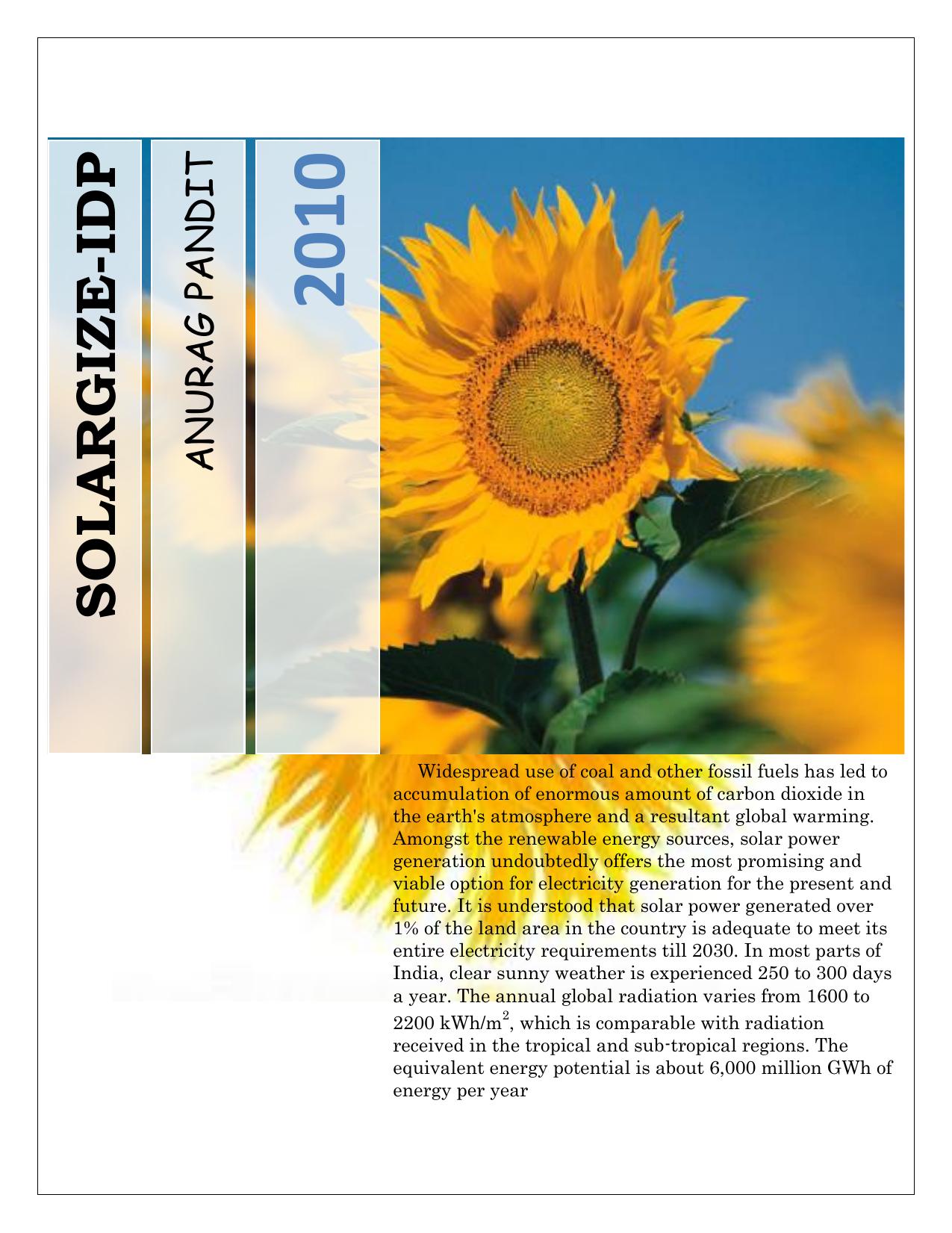 Report on Solar Power in India by Anurag Pandit