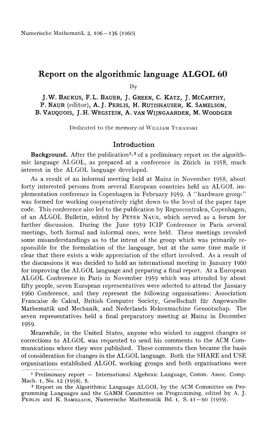 Report on the algorithmic language ALGOL 60 by Unknown