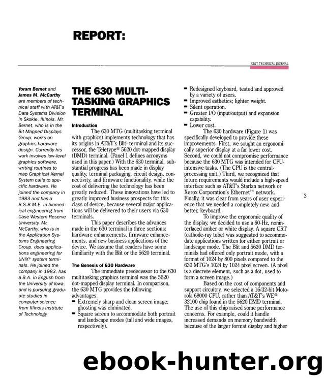 Report: The 630 Multitasking Graphics Terminal by Unknown