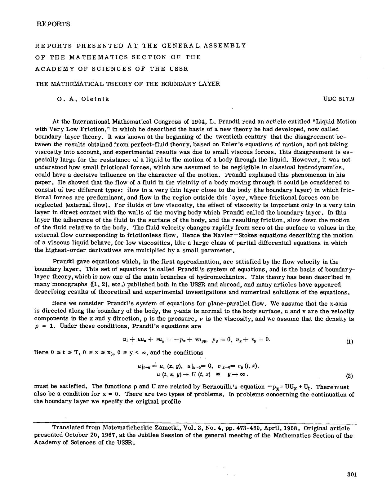 Reports presented at the General Assembly of the Mathematics Section of the Academy of Sciences of the USSR by Unknown
