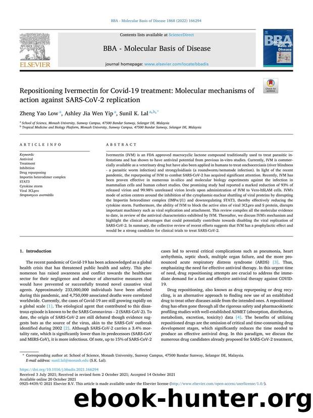 Repositioning Ivermectin for Covid-19 treatment: Molecular mechanisms of action against SARS-CoV-2 replication by Zheng Yao Low & Ashley Jia Wen Yip & Sunil K. Lal