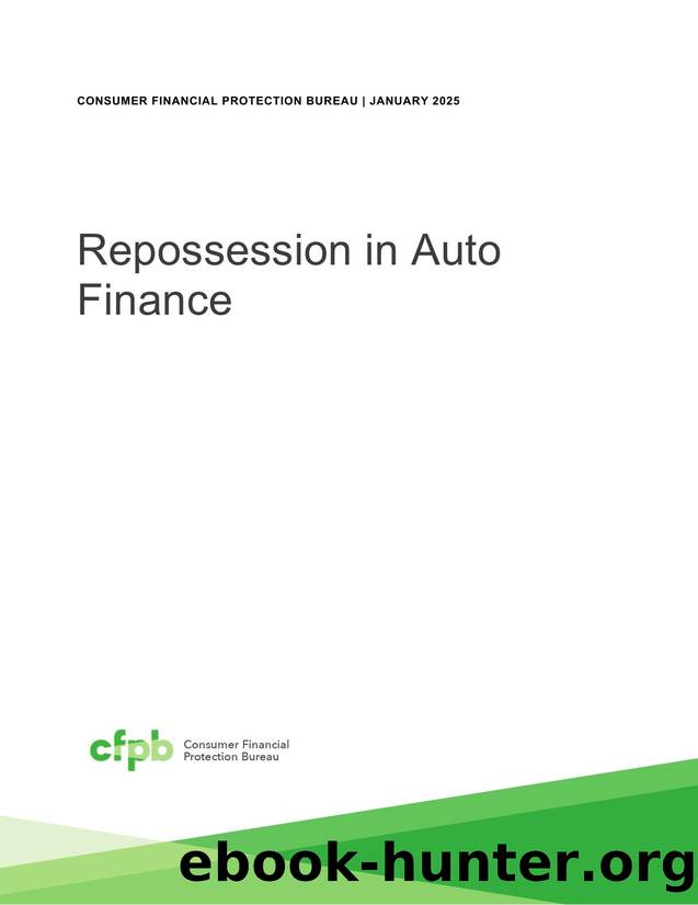 Repossession in Auto Finance by Consumer Financial Protection Bureau