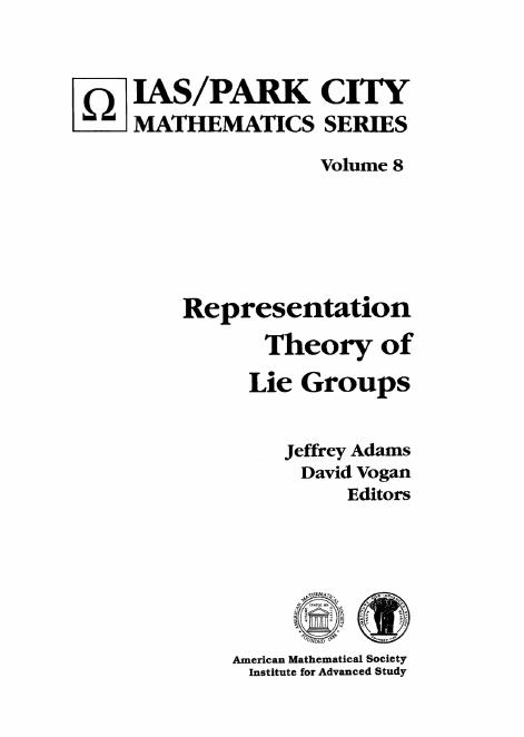Representation Theory of Lie Groups by Jeffrey Adams David Vogan