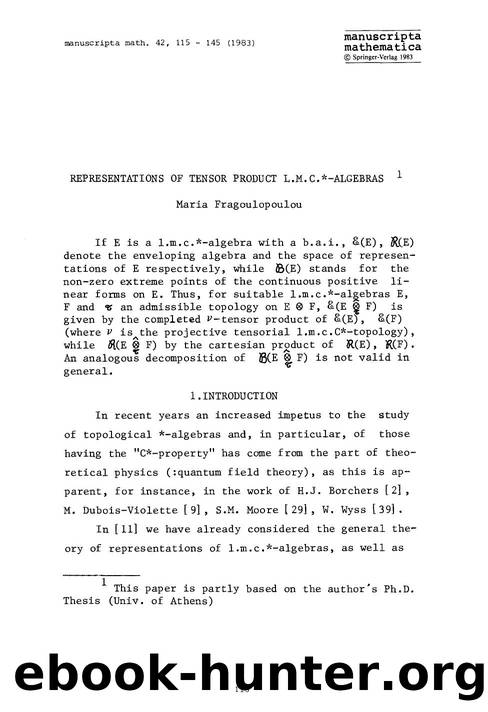 Representations of tensor product l.m.c.*-algebras by Unknown