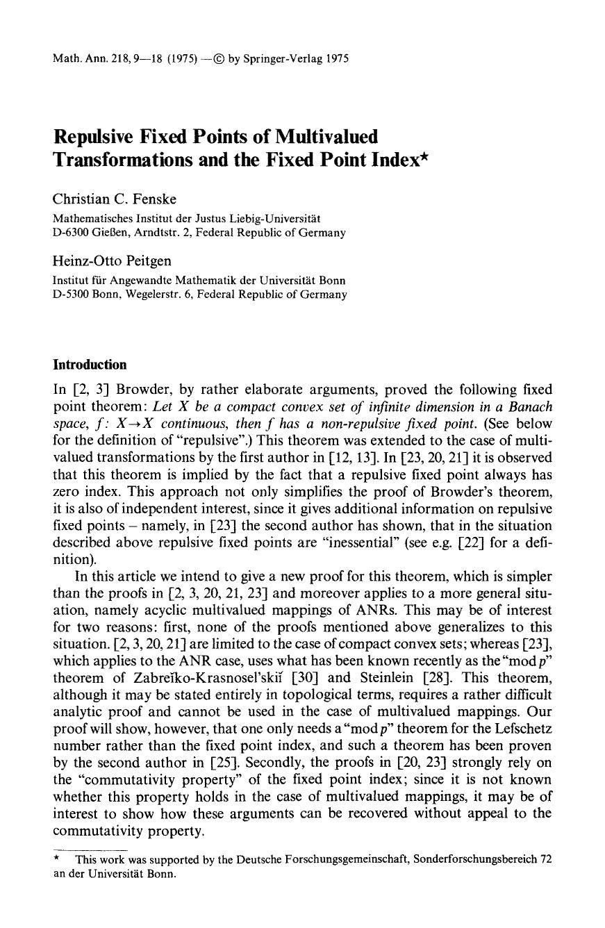 Repulsive fixed points of multivalued transformations and the fixed point index by Unknown