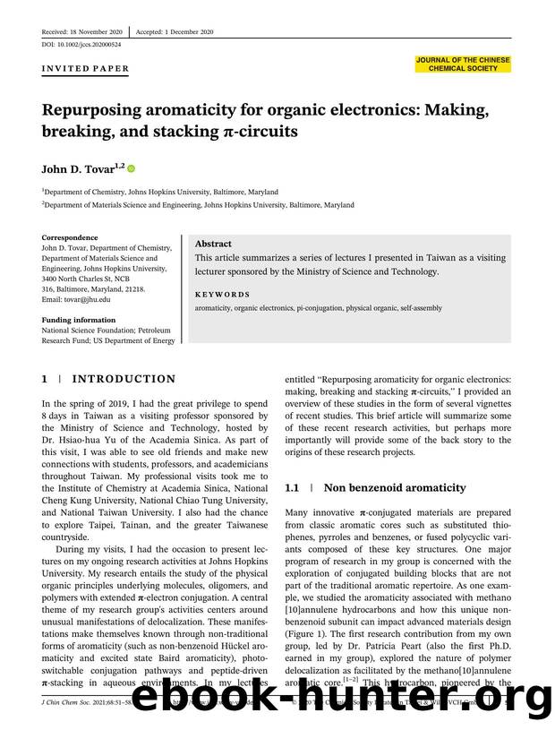 Repurposing aromaticity for organic electronics: making, breaking and stacking pi-circuits by Unknown