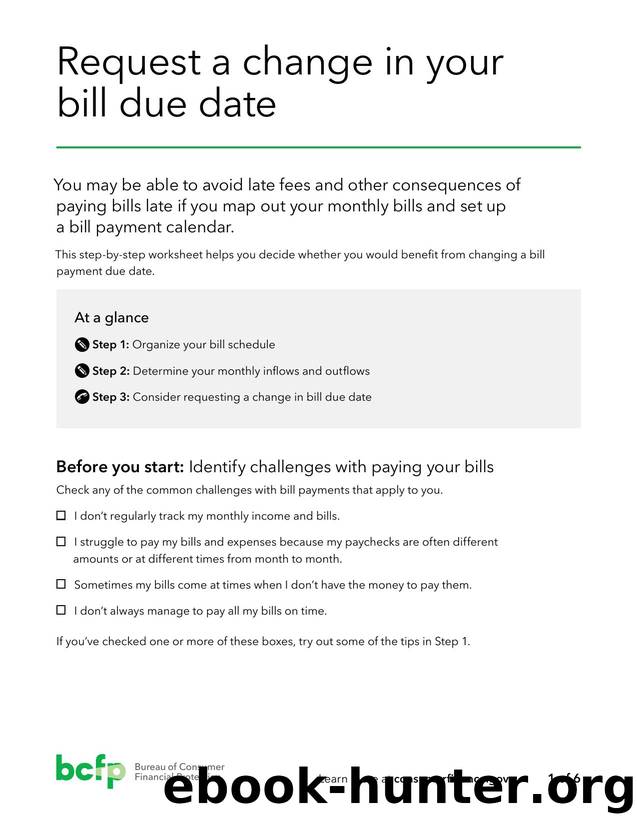 Request a change in your bill due date by Bureau of Consumer Financial Protection