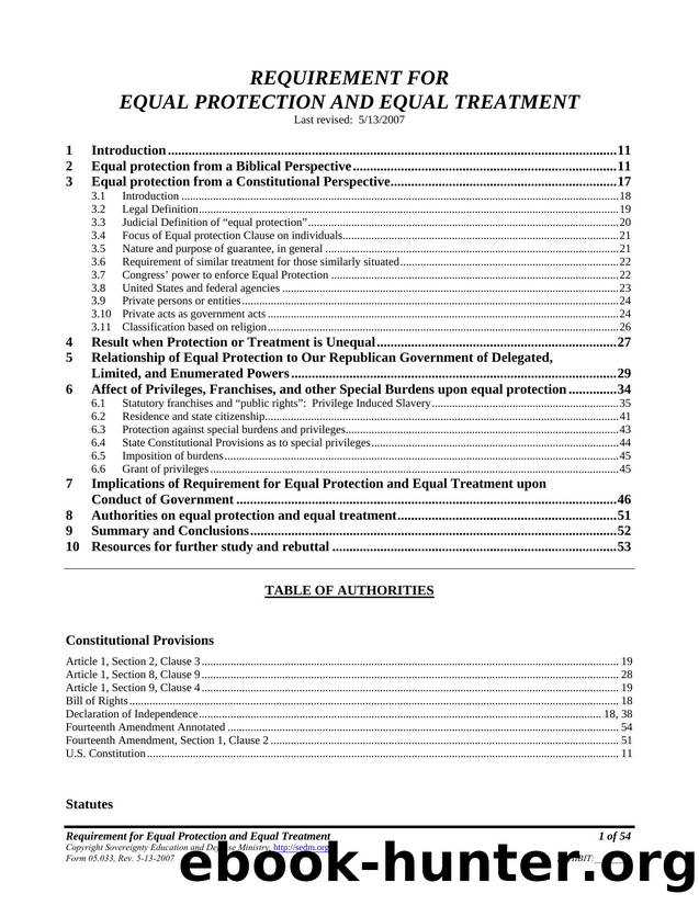 Requirment for Equal Protection by Unknown