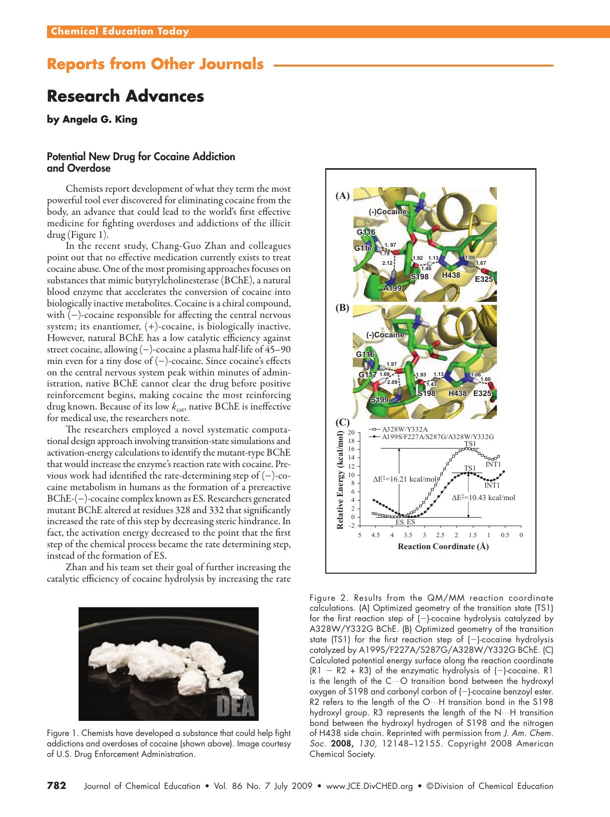 Research Advances: Potential New Drug for Cocaine Addiction and Overdose; Marijuana Components Show Promise in Battling Superbugs; Molecular Conformation: Smelly Science by Angela G. King