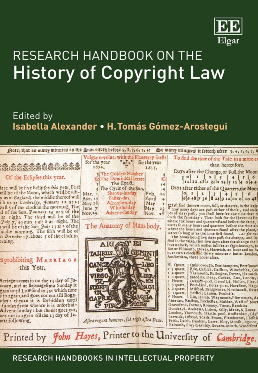 Research Handbook On The History Of Copyright Law by Isabella Alexander H. Tomás Gómez-Arostegui