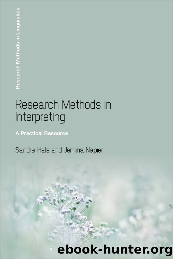 Research Methods in Interpreting by Hale Sandra;Napier Jemina;Napier Jemina; & Jemina Napier