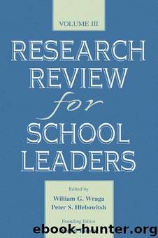 Research Review for School Leaders by Wraga William G. Hlebowitsh Peter S