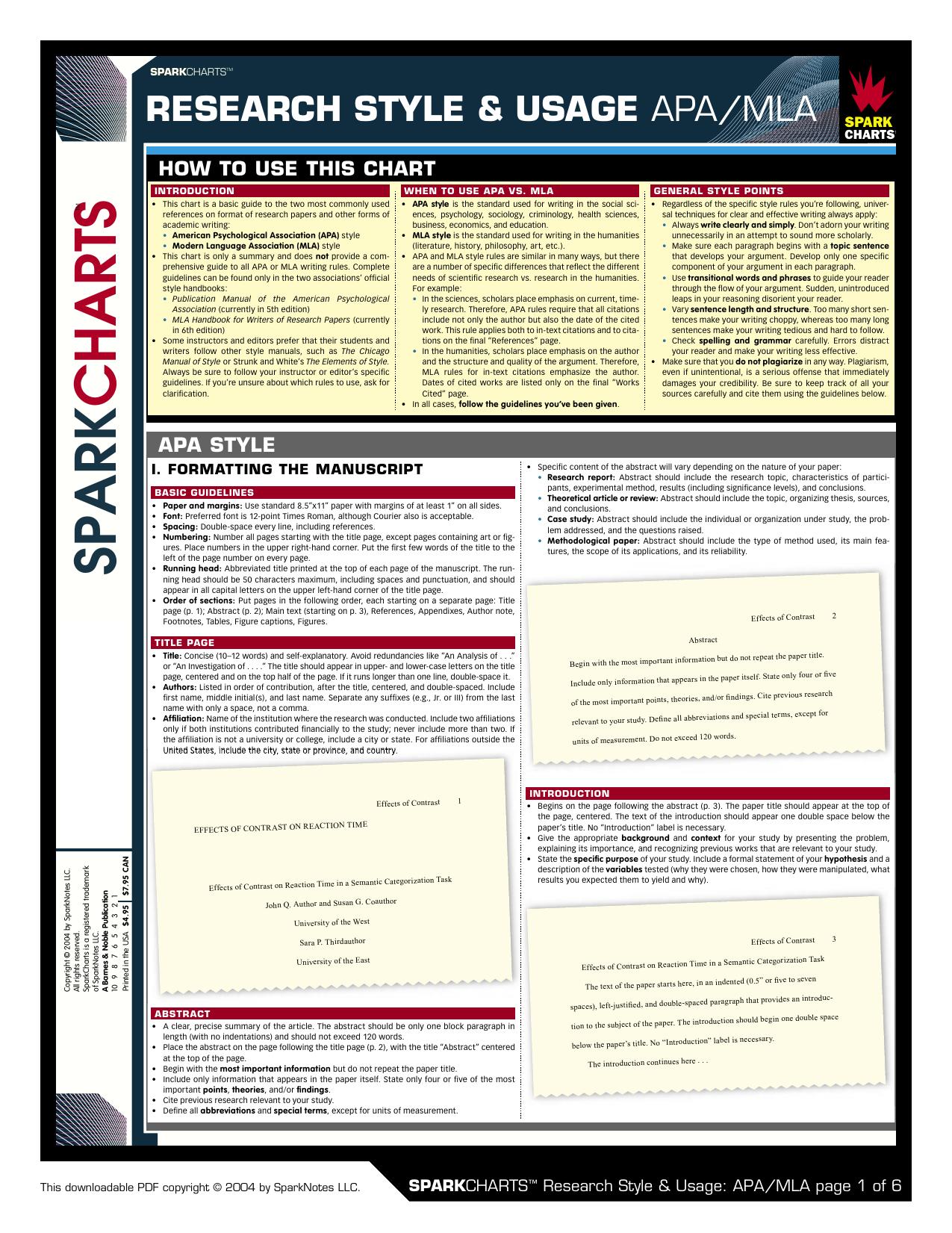 Research Style & Usage (spark) by Unknown
