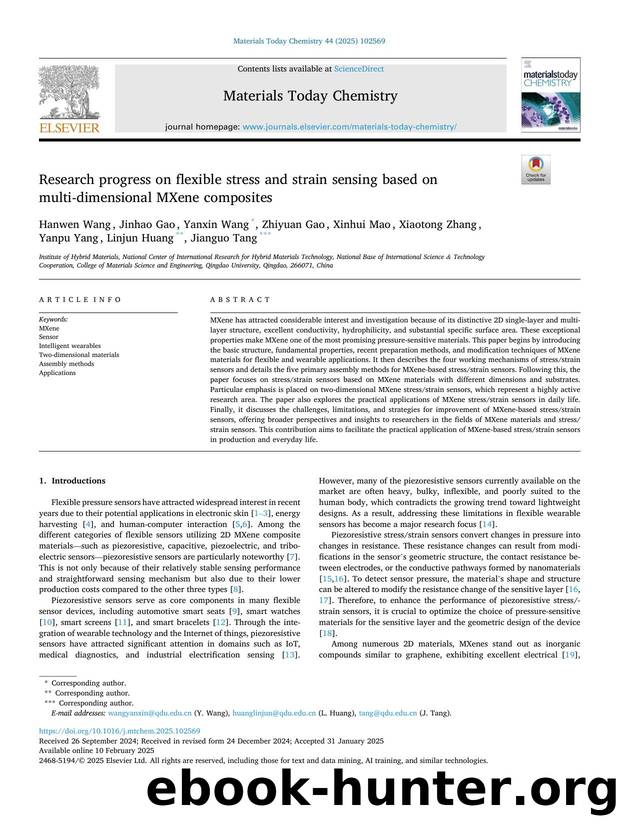 Research progress on flexible stress and strain sensing based on multi-dimensional MXene composites by unknow