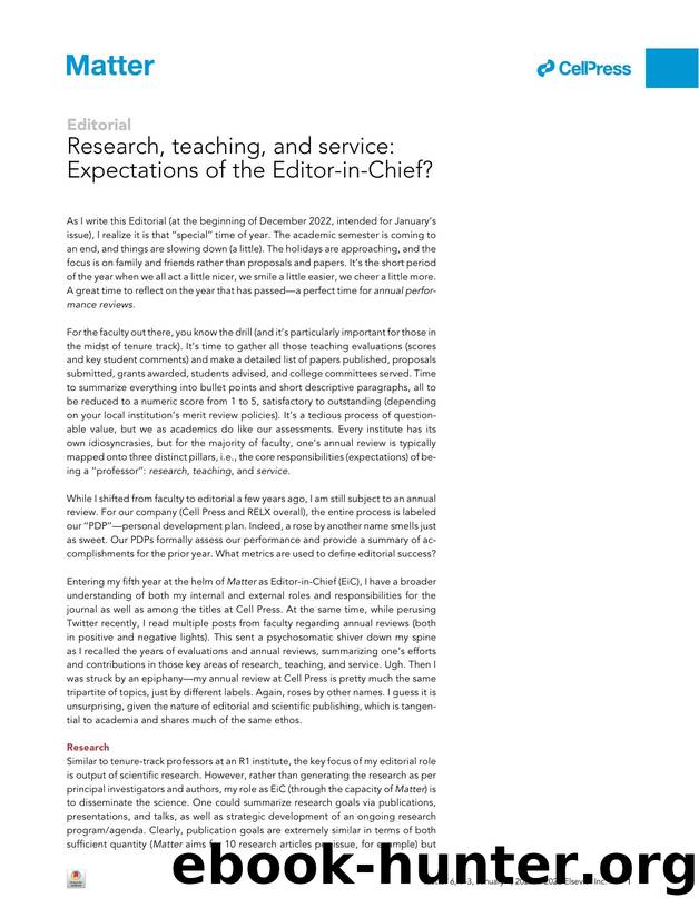 Research, teaching, and service: Expectations of the Editor-in-Chief? by Steve Cranford