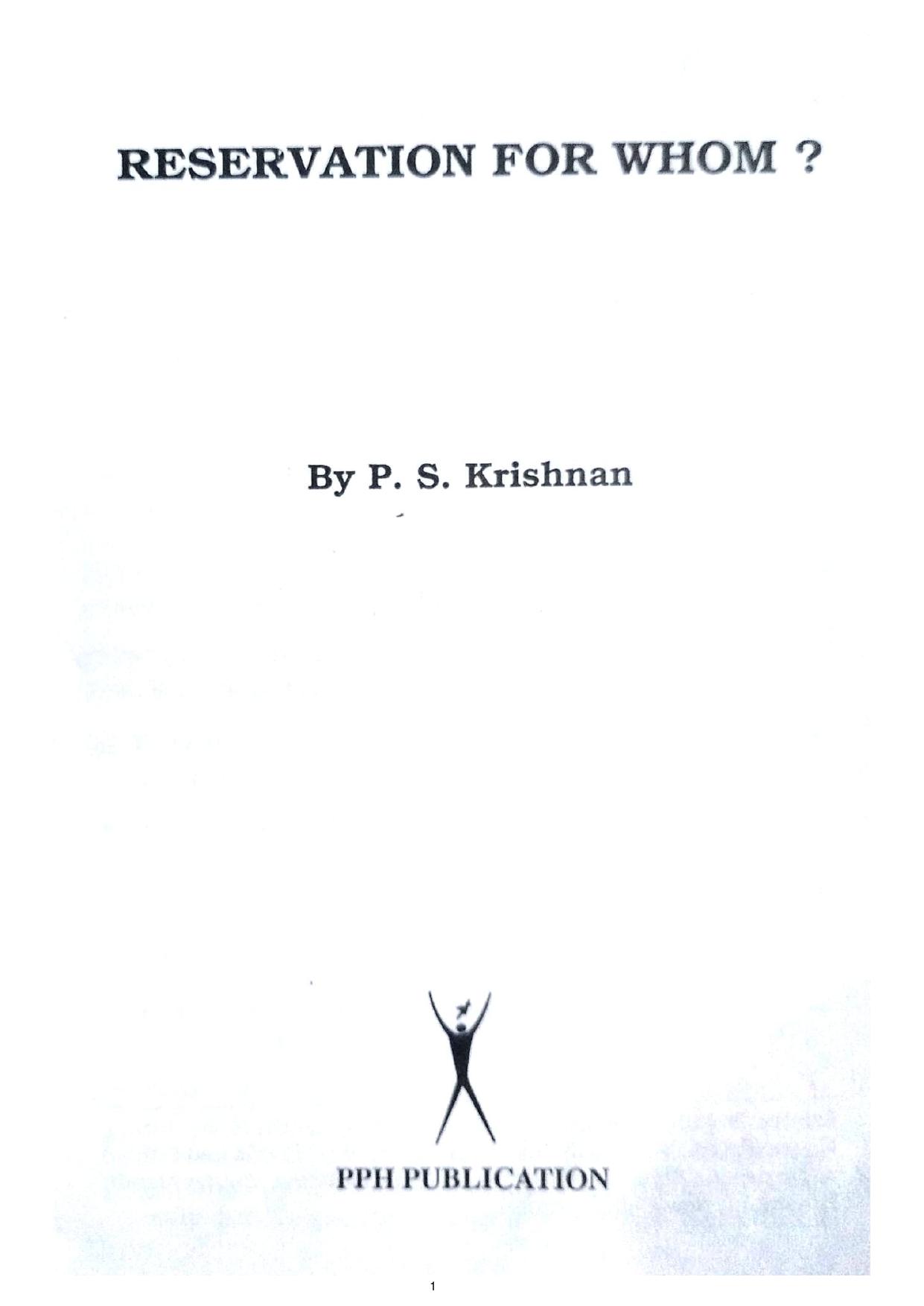 Reservation for Whom? by P. S. Krishnan