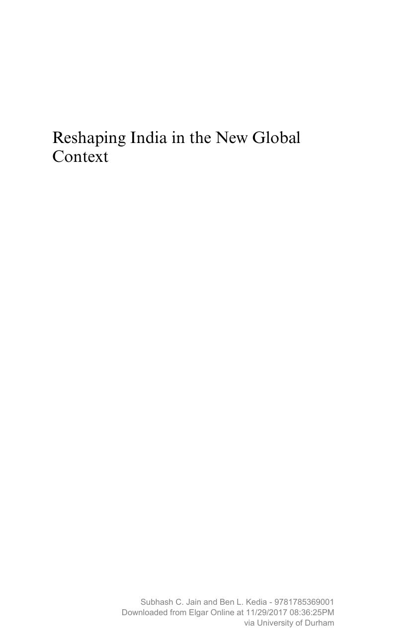 Reshaping India in the New Global Context by Unknow